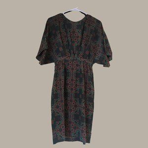 Nieves Lavi 4Corners Silk Green Geometric Dress 0